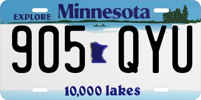 MN license plate 905QYU