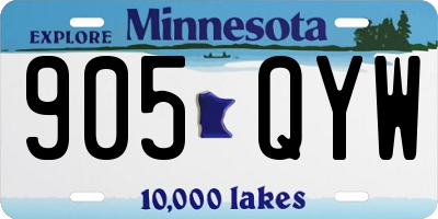 MN license plate 905QYW