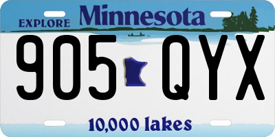 MN license plate 905QYX