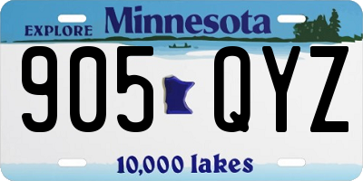 MN license plate 905QYZ