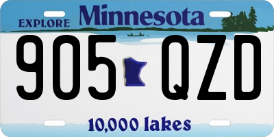 MN license plate 905QZD