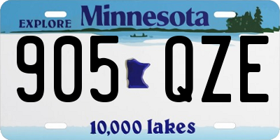 MN license plate 905QZE