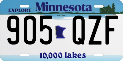 MN license plate 905QZF