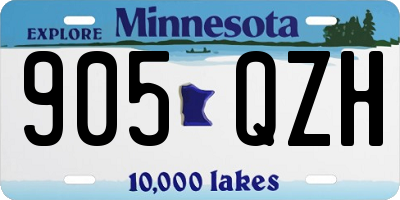 MN license plate 905QZH