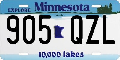 MN license plate 905QZL
