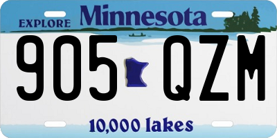 MN license plate 905QZM
