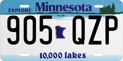 MN license plate 905QZP