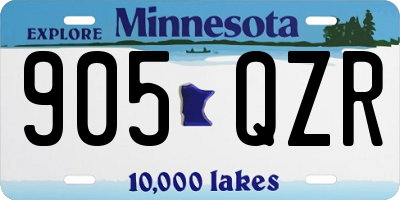 MN license plate 905QZR