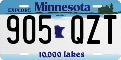 MN license plate 905QZT
