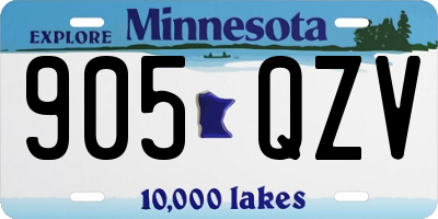 MN license plate 905QZV
