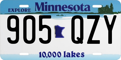 MN license plate 905QZY