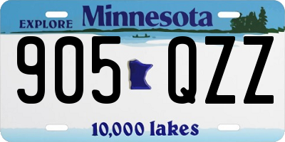 MN license plate 905QZZ
