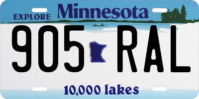 MN license plate 905RAL