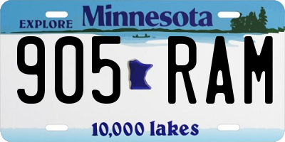 MN license plate 905RAM