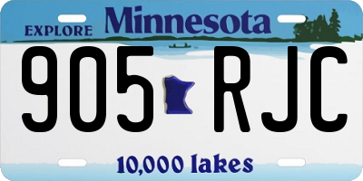 MN license plate 905RJC