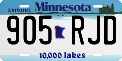 MN license plate 905RJD