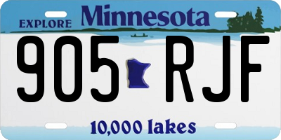 MN license plate 905RJF
