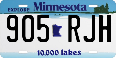MN license plate 905RJH