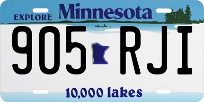 MN license plate 905RJI