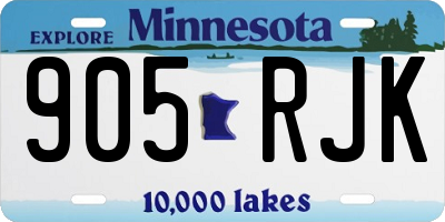 MN license plate 905RJK