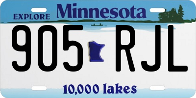 MN license plate 905RJL