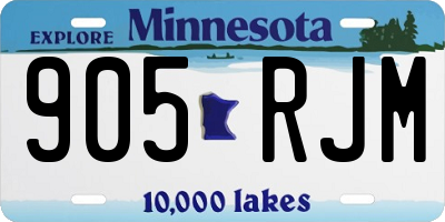 MN license plate 905RJM