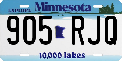 MN license plate 905RJQ