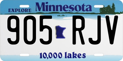 MN license plate 905RJV