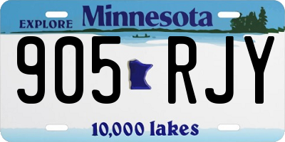 MN license plate 905RJY