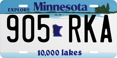 MN license plate 905RKA