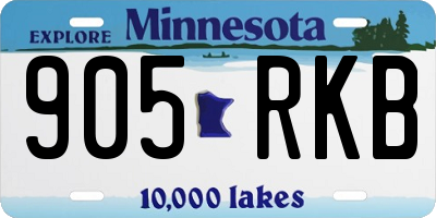 MN license plate 905RKB