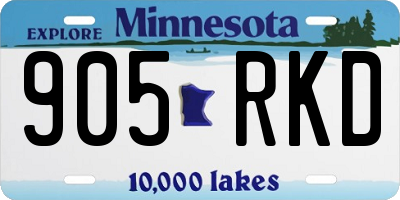 MN license plate 905RKD