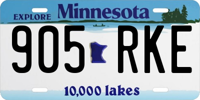 MN license plate 905RKE