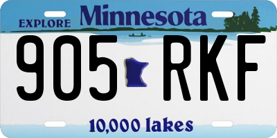 MN license plate 905RKF