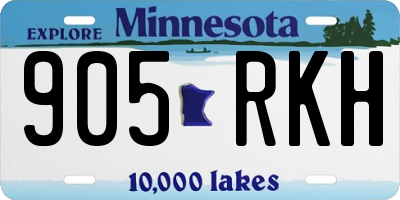 MN license plate 905RKH