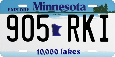 MN license plate 905RKI