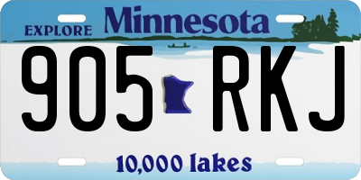 MN license plate 905RKJ
