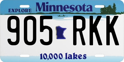 MN license plate 905RKK