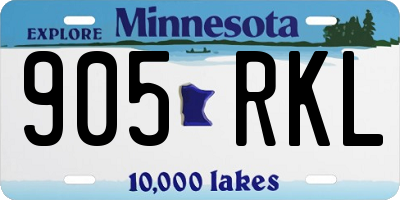 MN license plate 905RKL