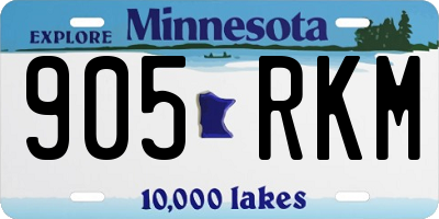 MN license plate 905RKM