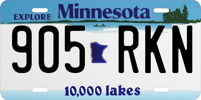 MN license plate 905RKN