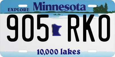 MN license plate 905RKO