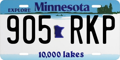 MN license plate 905RKP