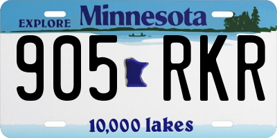MN license plate 905RKR