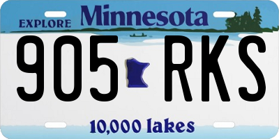 MN license plate 905RKS