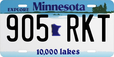 MN license plate 905RKT