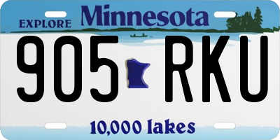 MN license plate 905RKU