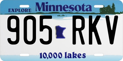 MN license plate 905RKV