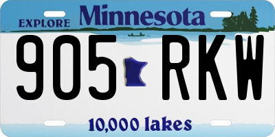 MN license plate 905RKW