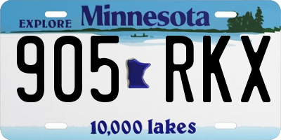 MN license plate 905RKX
